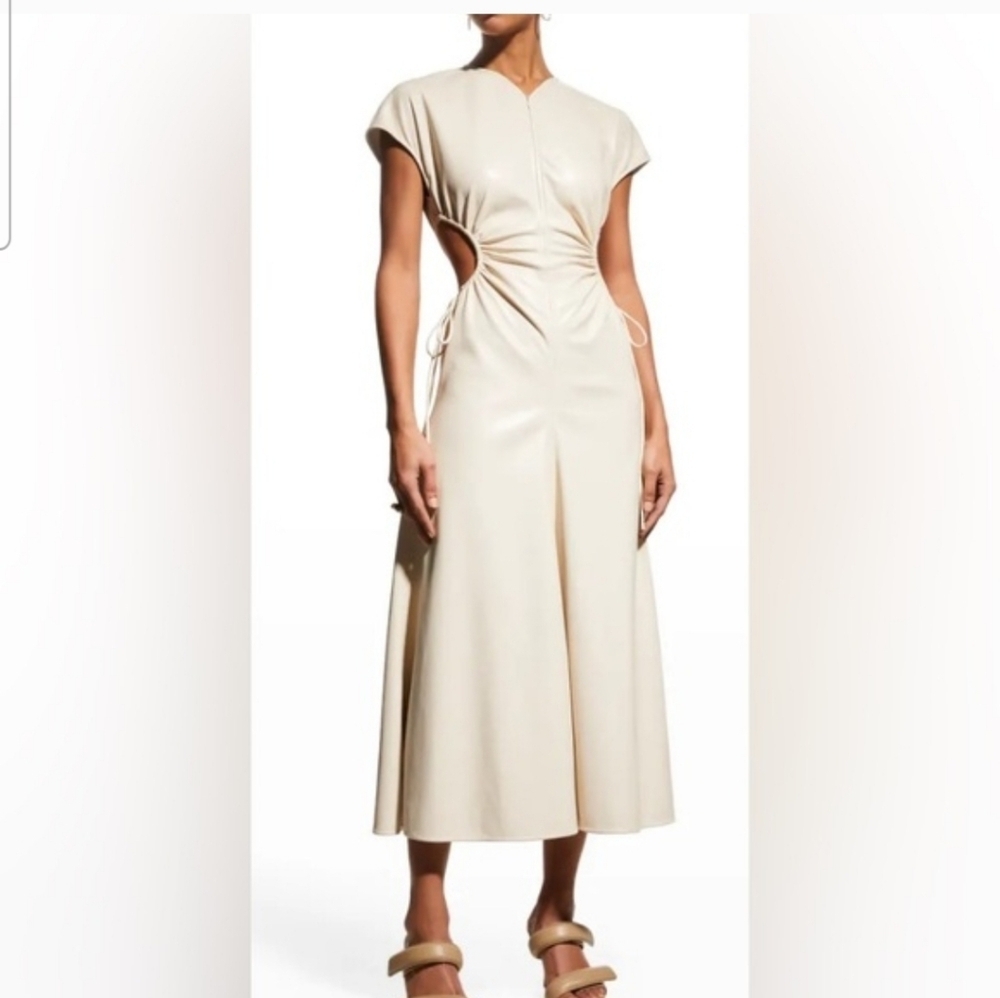 A.L.C. Syna Faux Leather Cutout Midi Dress Bone White. Size 6 NWT. - Picture 16 of 16